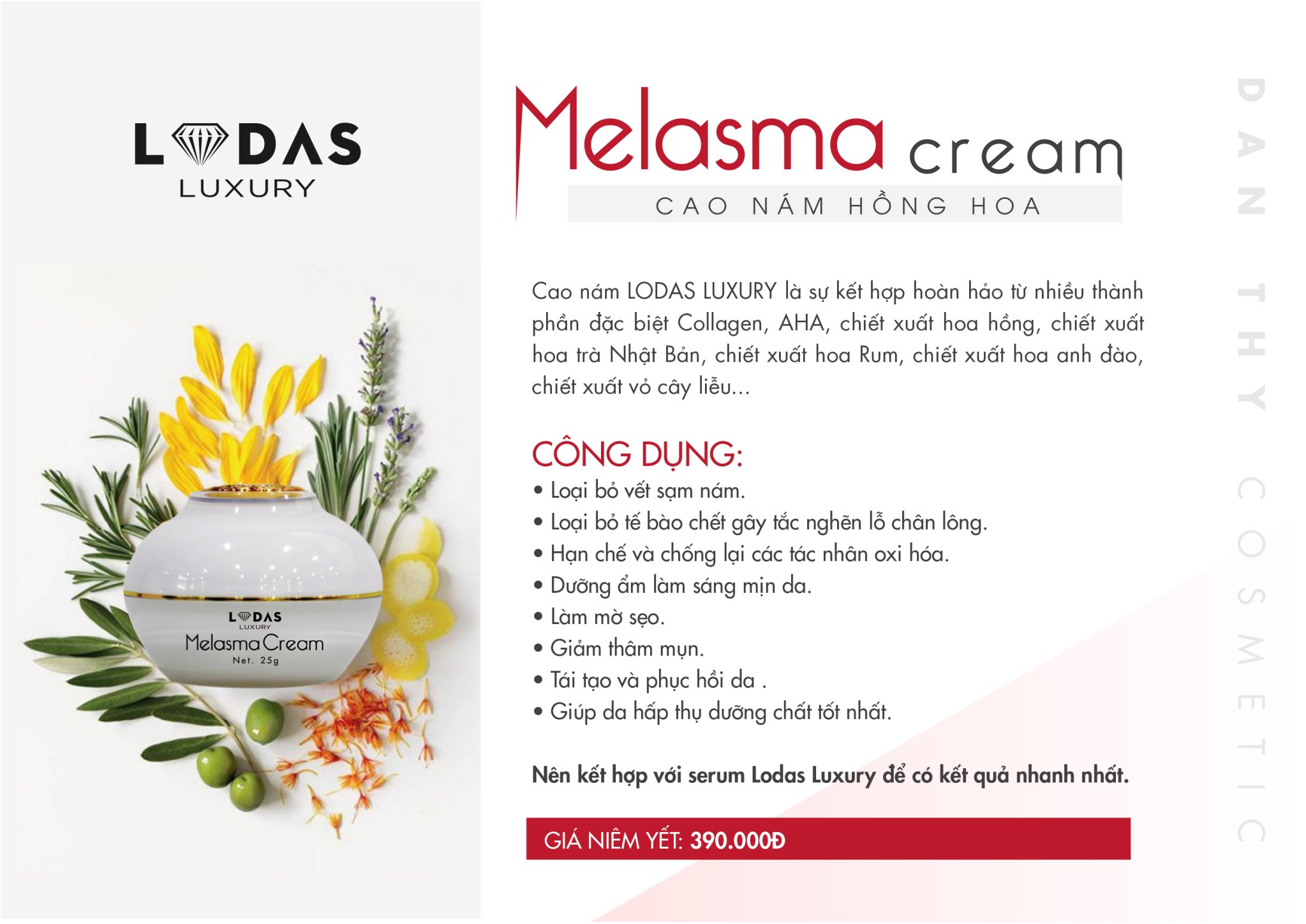 Cao nám Hồng Hoa - Melama Cream